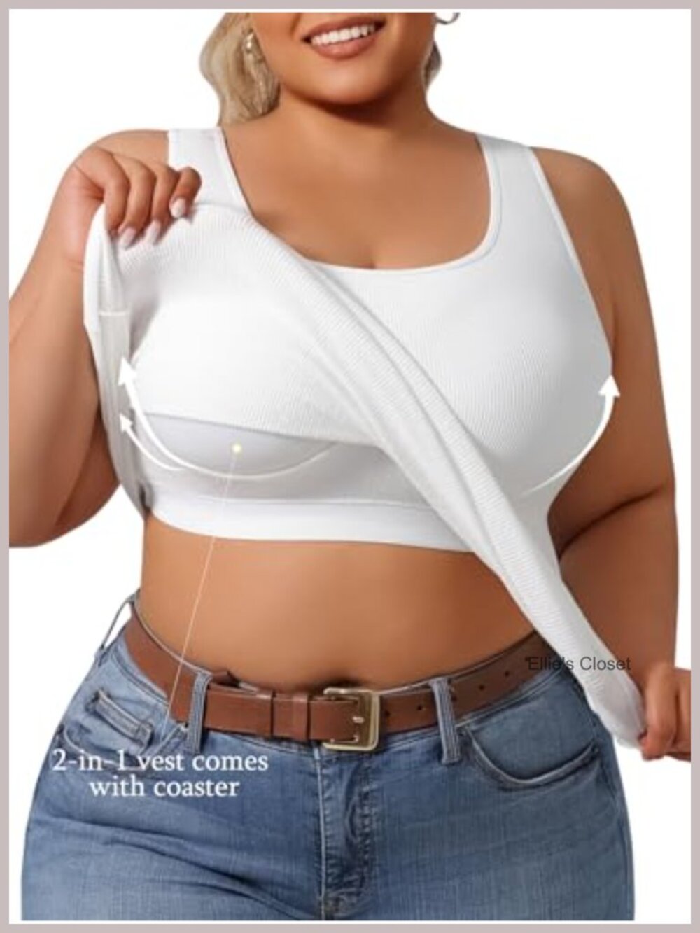 Plus Size Tummy Control Shapewear Tank With Built-In Bra